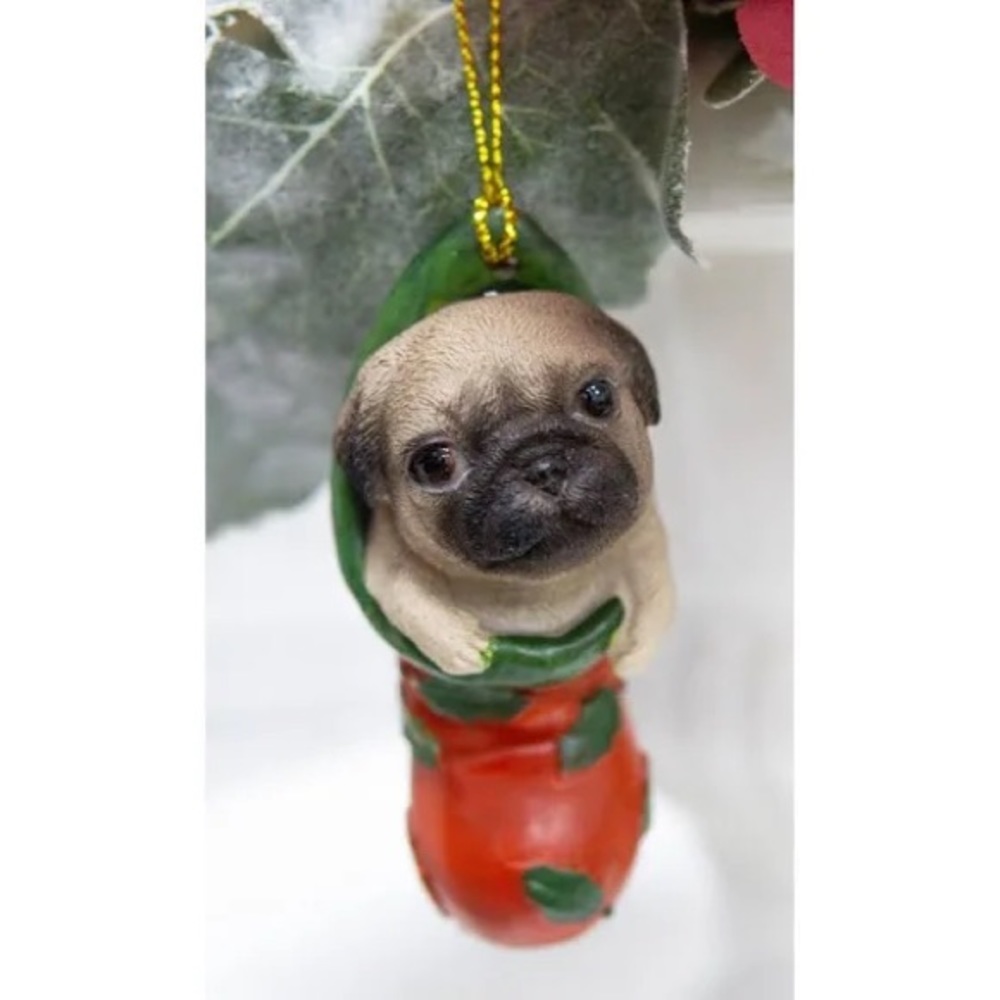 Teacup Pug In The Sock Ornament